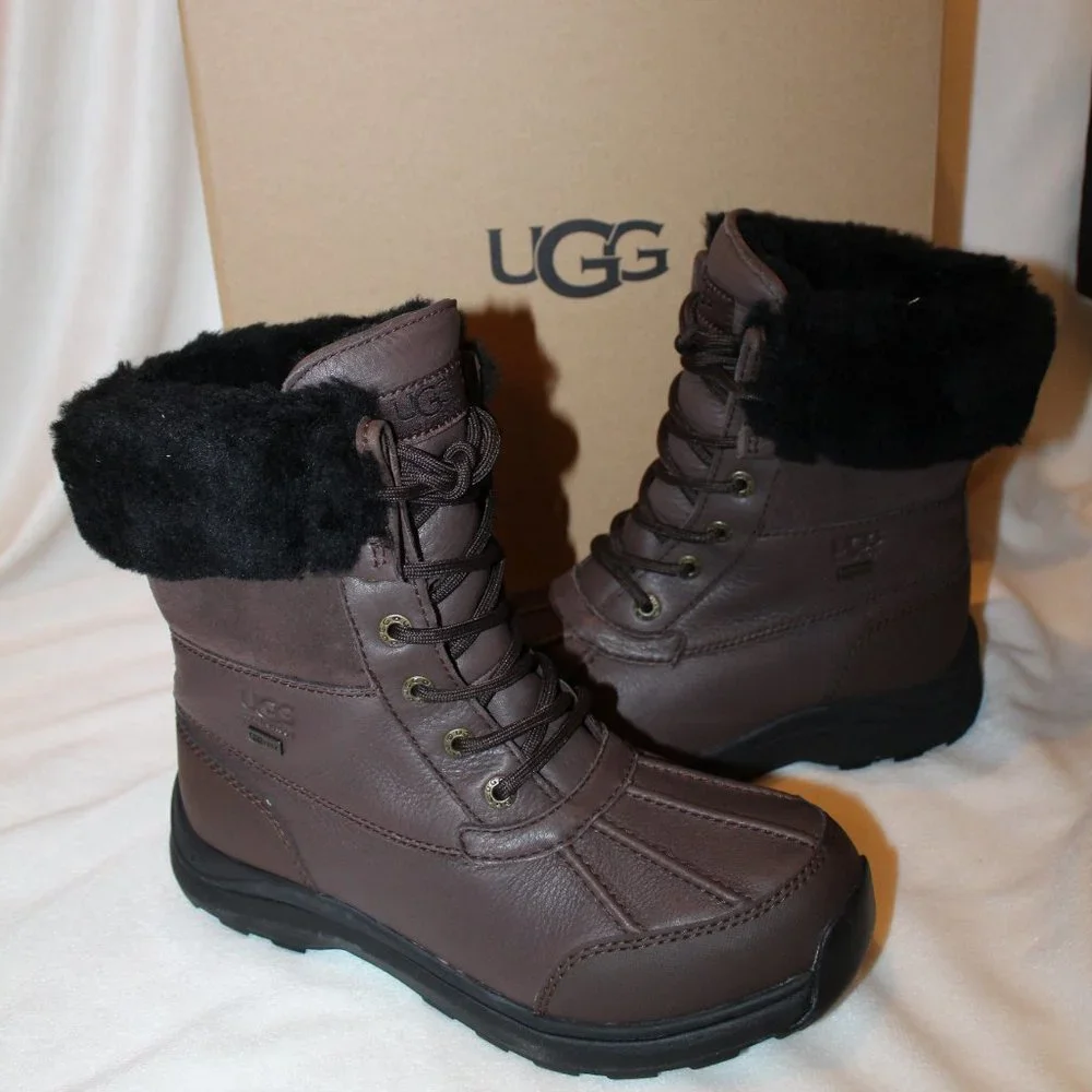 NIB UGG‎ BROWN ADIRONDACK III LEATHER SHEARLING LINED WINTER SNOW BOOTS